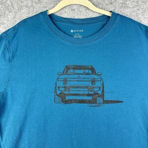 Rivian Graphic Short Sleeve T Shirt Mens XL Blue Tee Adult Organic Cotton Truck